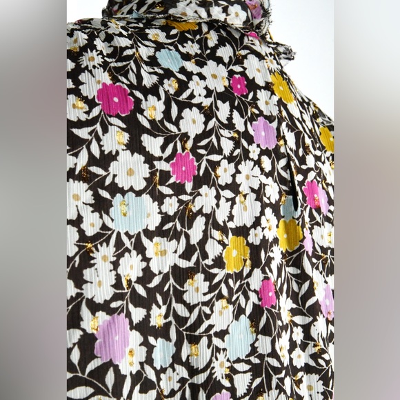 Floral Blouse Mock Neck Long Sleeve - Picture 4 of 5